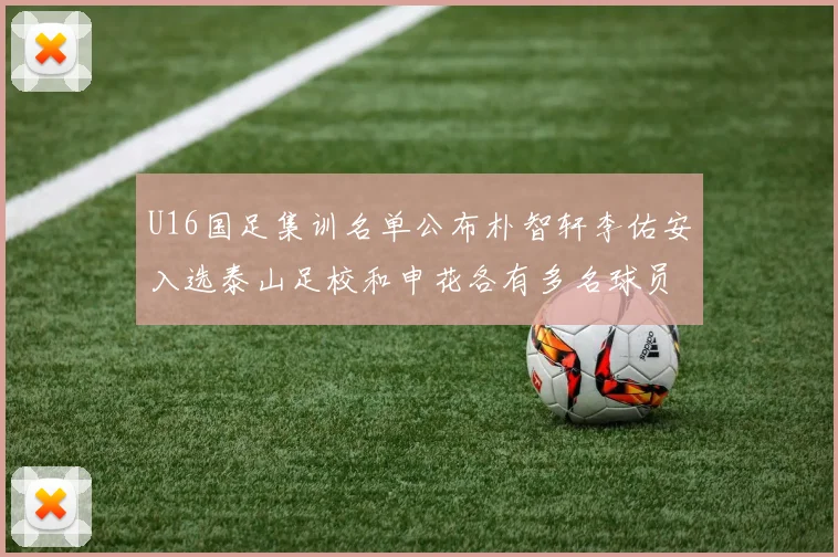 U16国足集训名单公布朴智轩李佑安入选泰山足校和申花各有多名球员参与